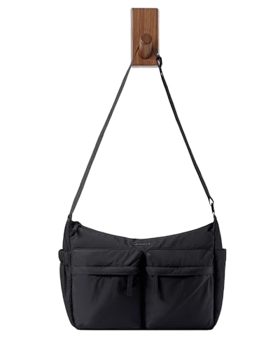 LOVEVOOK Puffy Crossbody Bags for Women Small Hobo Purse and Messenger Handbags Men with Adjustable Strap,Travel & Work