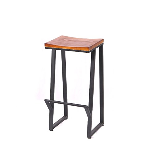 Iron Art - Taburete de bar de madera maciza de hierro vintage, taburete de bar, taburete decorativo...