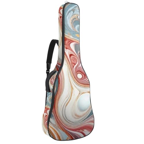Sac de transport pour guitare acoustique marbre rose bleu 42.9" étanche