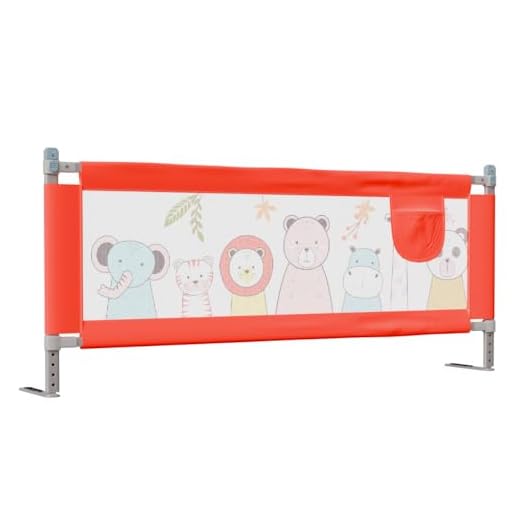 Luvlap Comfy Baby Bed Rail Guard for Baby (6 ft x 2.3 ft), 180cmx72cm, Bed Rails for Baby & Toddler Safety, Portable Baby Bed Fence, Adjustable Height, Single Side Bed Rail for Baby, Printed Red New