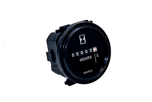 Round Hour Meter Gauge Hourmeter 6 to 80V Boat Outboard Inboard Marine Tractor