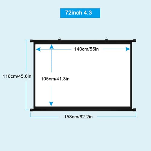 Pantalla manual de proyección 72 pulgadas 4:3 miniatura 7