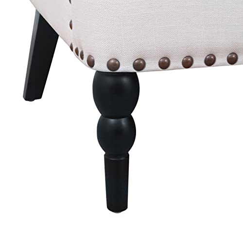 Luxuriöser getufteter Akzentstuhl für Wohnzimmer – bequemer Club-Sessel mit Kissen, stilvolles faules Sofa, Nieten-Design für elegante Wohnkultur – Bild 7