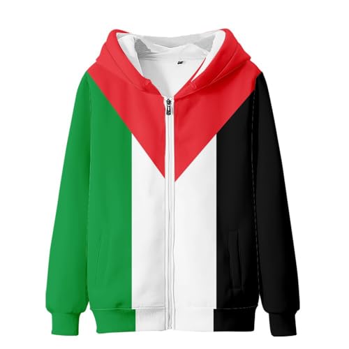 YuanDiann Free Palestine Sweat-shirt avec fermeture éclair 3D Impression Sweat à capuche décontracté Sport Hommes Femmes Drapeau Palestine Sweat à capuche...