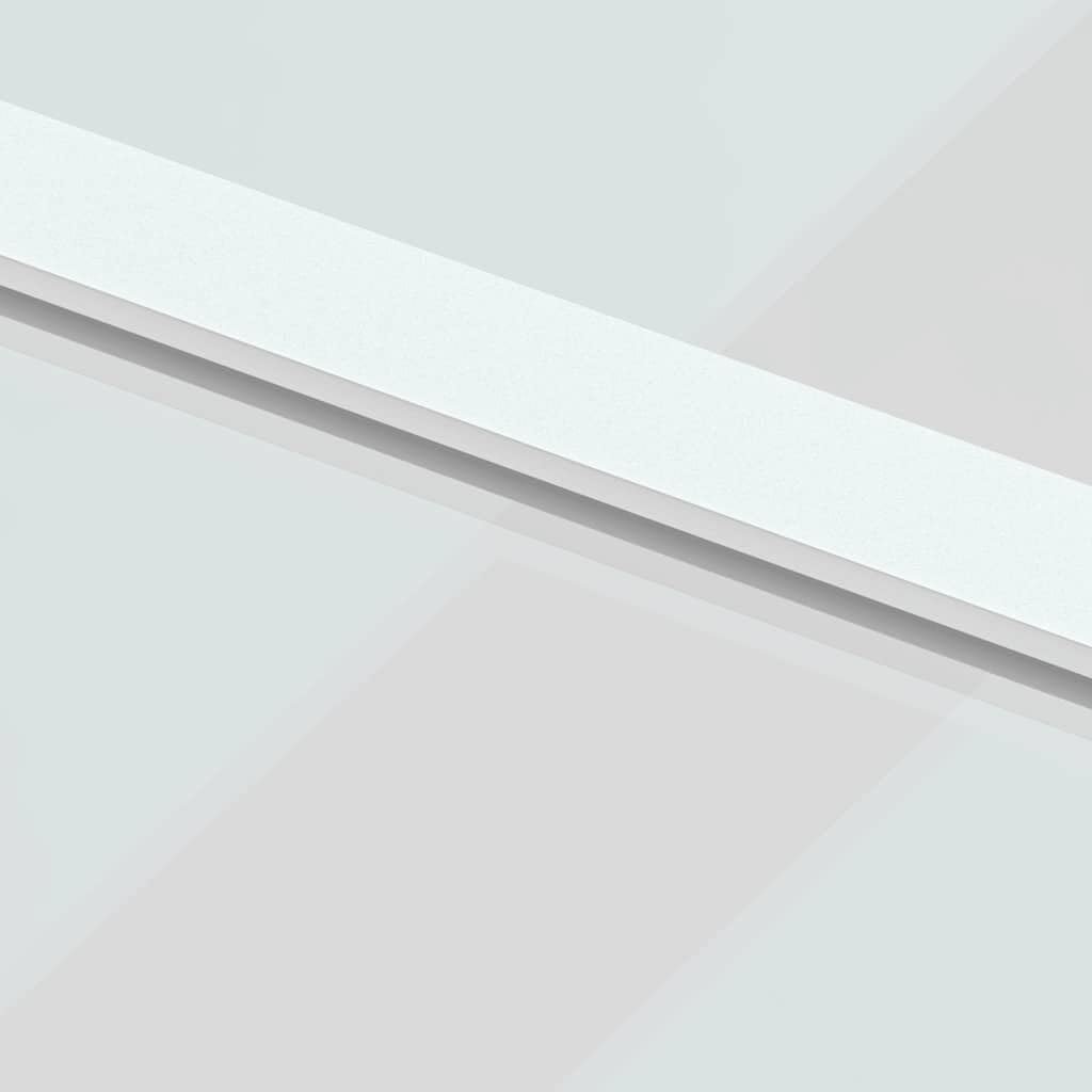 Drzwi przesuwne białe ze szkła hartowanego i aluminium 102,5 x 205 cm z przezroczystym szkłem, wytrzymała rama, bezgłośny stoper, idealne do nowego budowy, renowacji, aranżacji pomieszczeń
