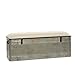 Deco 79 Metal Room Storage Bench Galvanized Entryway Bench with Cream Burlap Top, Bench 50
