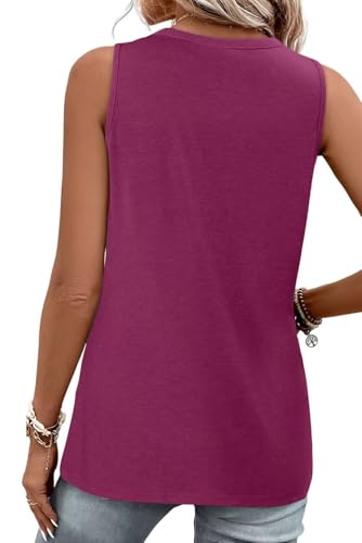 KISSMODA Womens Boho Tops for Summer Sleeveless Tanks Loose Fit Casual Blouse Daily Shirts for Leggings (S-3XL)