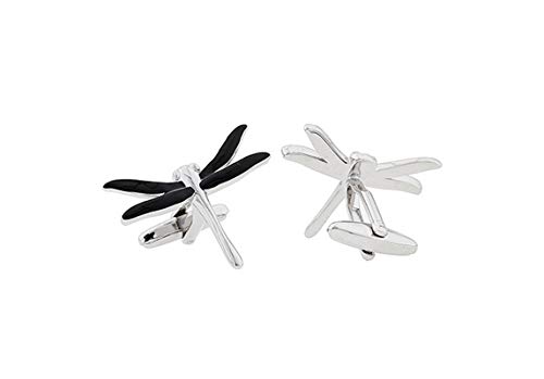 Mancuernillas Dragonfly negras clásicas para hombre miniatura 3