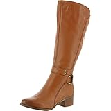 Naturalizer Womens Dane Leather Round Toe Riding Boots Tan 7.5 Medium (B,M)