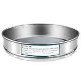 LVDALAB 304 Stainless Steel Lab Sieve Screen Mesh, 200 Mesh (0.075mm) Aperture Test Sieve, 12Inch(30cm) Diameter Economy Standard Analysis Sample Test Sieves for Industrial Laboratory Homes