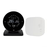 Termostato ambiente non programmabile Besshepplo WiFi per Tuya per app Smart Life con telecomando, attivazione vocale, impostazioni programmabili per caldaia a gas e riscaldamento a pavimento ad acqua