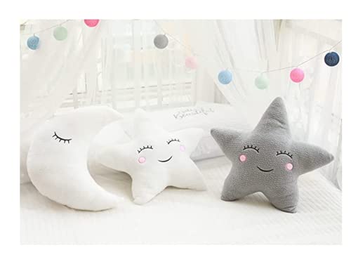 Soft Plush Elonel Star Pillow Moon Cloud Fresh Cushion Bed Pillow Home Office Sofa Car Seat Cushion Party Supplies (Clouds (21.5*17.7) Inch (55*45) Cm, White) #TOP3