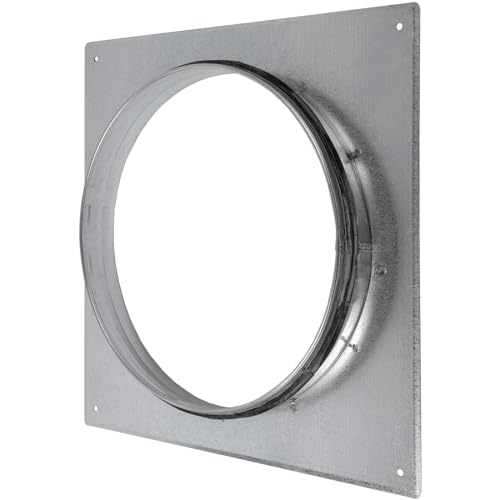 Image of Duct Connector Flange - 10 Inch Ducting - Galvanized Steel with Rubber Gasket - Straight or Flex Pipe Flange for Heating, Cooling, Air Ventilation Systems