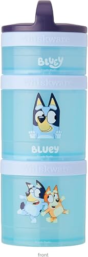 Whiskware Bluey Stackable Snack Containers for Babies, Toddlers, and Kids, 3 Stackable Snack Cups for School and Travel, Cupholder Friendly, Bluey and Bingo! Let s Do This!