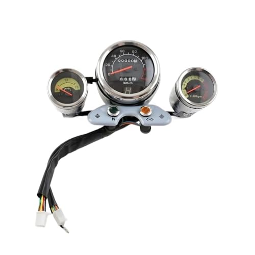 ゲージ オドメーター タコメーター オートバイ機械式スピードメーター走行距離計ギア付きLEDインジケーターライトカフェQS150 QS150-Bスペアゲージスピードメーター