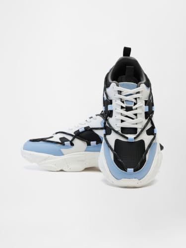 Image of The Souled Store Swift Blue Men and Boys Lace Up High Top Sneakers