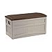 Suncast 73 Gallon Patio Storage Box - Waterproof Outdoor Storage Container for Patio Furniture, Pools Toys, Yard Tools - Store Items on Deck, Porch, Backyard - Taupe