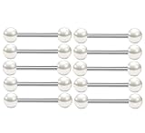 10 piezas 14 g perla de acero inoxidable ceja tetinas de biberón Lip Lengua Nariz Piercing Bar Anel