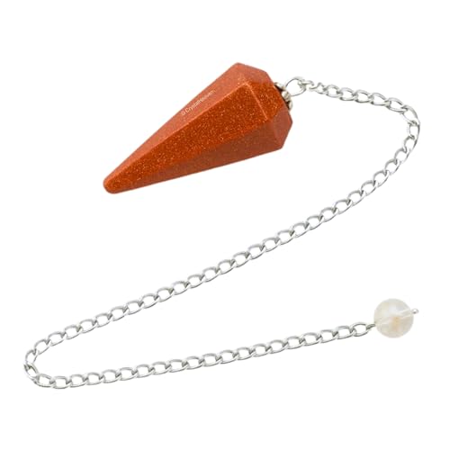 Image of Red Goldstone Pendulum Dowsing Tool - Natural Crystal Pendulum for Spiritual Guidance - Premium Dowser Pendulum for Accurate Divination and Energy Healing - Perfect for Energy Healing and Chakra Balancing - Handcrafted with Precision and Elegance
