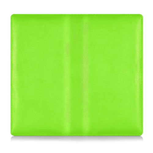 Lawn Green Chartreuse Solid Color Pure Plain Leather Registration and Insurance Card Holder Car Essentials for Documents, Cards, License