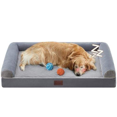 BFPETHOME Washable Dog Bed for Large Dogs, Orthopedic, Couch-style with Removable Washable Cover, Waterproof Lining and Non-slip Bottom, Egg-crate Foam Pet Bed