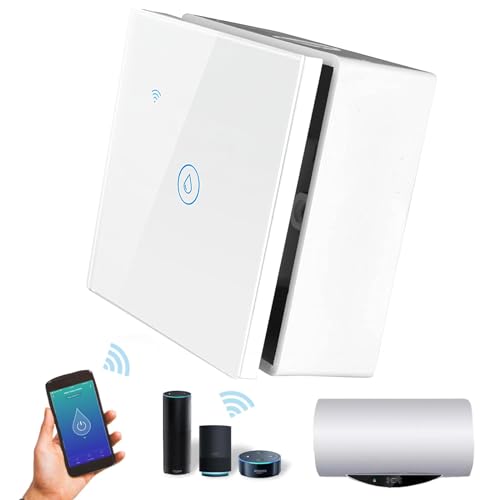 Smart Immersion Heater Timer Switch with an Installation Box, 40A 8000W WiFi Touch Boiler Switch with Timer, Smart Life APP Remote Control for Lights, Works with Amazon Alexa & Google Assistant