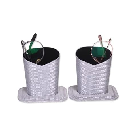 Baitaihem Pack of 2 Eyeglasses Holder Stand Protective Glasses Holder For Desks Or Nightstands, Silver Cover