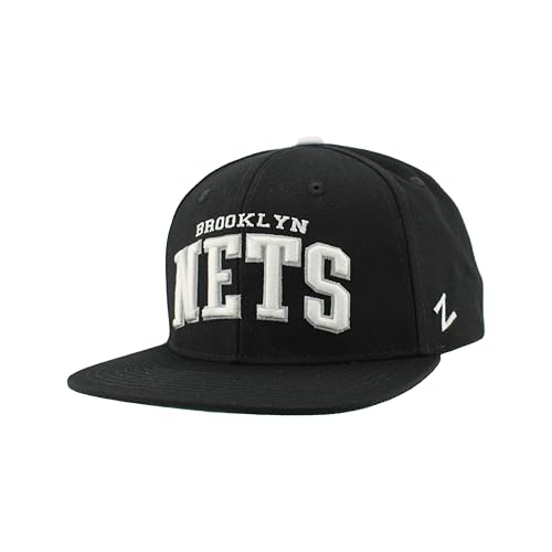 ZHATS Brooklyn Nets NBA Officially Licensed Adjustable Snapback Hat Flat Bill Z11 Retro Superstar Team Color