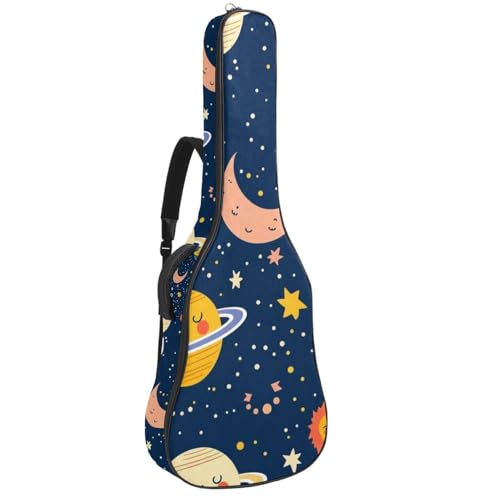 Housse guitare acoustique 109 cm imperméable à motif univers mignon