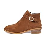 Matériau : semelle robuste Generisch Bottines pour femme - Avec talon - En daim - Élégantes - Courtes - Confortables - Style décontracté - Bottes d\'hiver, kaki, 40 EU