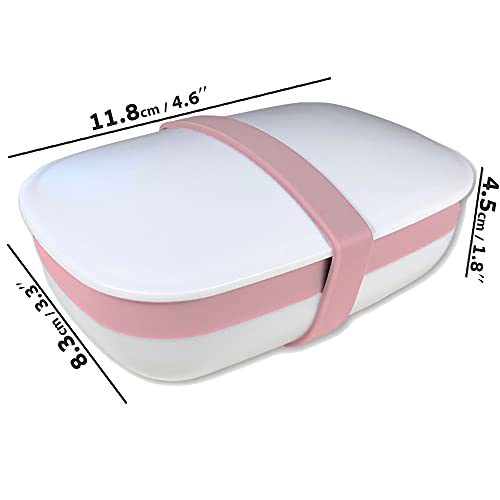 Kiasona 2Pack Travel Soap Holders, Soap Bar Box Dish Container Case ,With Sponge Saver& Band ,For Travel (Blue & Pink) #TOP5