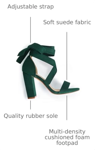 Image of Strappy Heels for Women Chunky Heels High Heeled Sandals with Lace Up Fahsion Casual Nude Block Heel Sandals