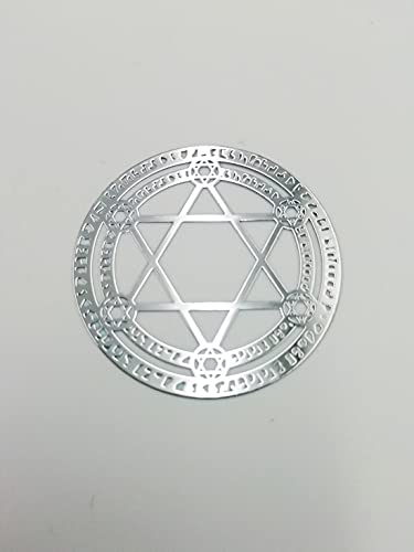 2 Stück vergoldetes Metall Hexagramm Abzeichen Chrom Aufkleber Logo Schilder Handy Laptop iPad Hülle Cover Skin Sticker Autoaufkleber (Silber) Cover