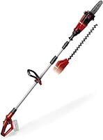 Einhell Cordless Multifunctional Garden Tool 18V Power X-Change, 2-in-1 Long Reach Pole Hedge Trimmer and Mini Chainsaw/Pruning Saw, Without Battery GE-HC 18 Li T Solo