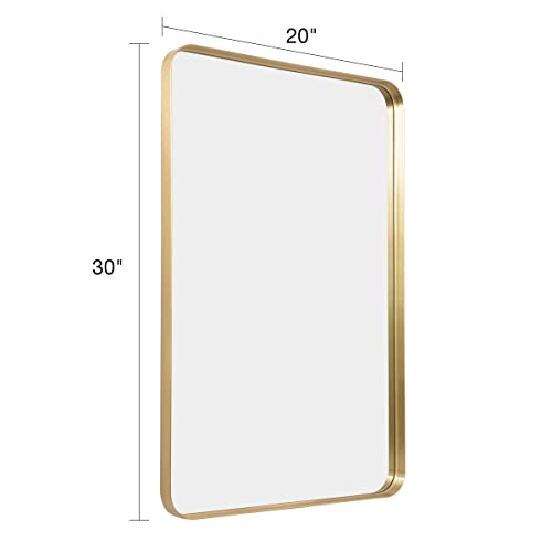 Itsrg Gold Mirror Bathroom Wall Mirror 20" X 30" Wall Mounted Mirror For Vanity, Decorative Rectangular Aluminum Alloy Frame For Bedroom And Living Room(Gold) #TOP4