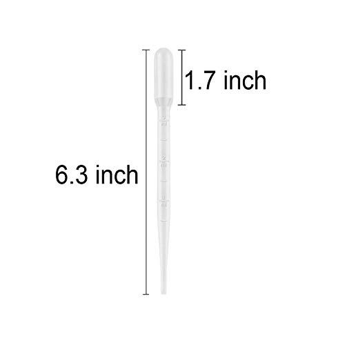 100Pcs 3Ml Disposable Laboratory Pipettes Dropper, Plastic Transfer Pipette For Transfering Liquids And Other Liquid Use. #TOP1