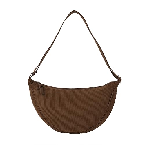 Jiliyote Cord Schulertasche Damen Cord Schultertasche Damen Umhängetasche für Arbeit Schule Shopping