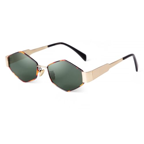 Lunettes de soleil polygonales au design métallique vintage et finitions punk