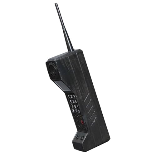 PRETYZOOM Retro Vintage Mobile Phone Statue Black Iron Model Decorative Old Style Cellphone Ornament for Home Desktop and Stage Prop Display