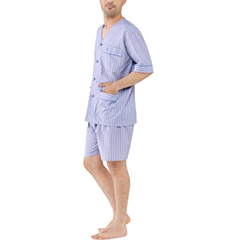 El Búho Nocturno - Pyjama Homme Court Judo Popeline Rayé Marron 100% Coton Taille 6 (XXL) Cover
