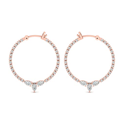 Créoles argent 925 diamant 1,05 ct or rose anti-allergie éclat durable garanti