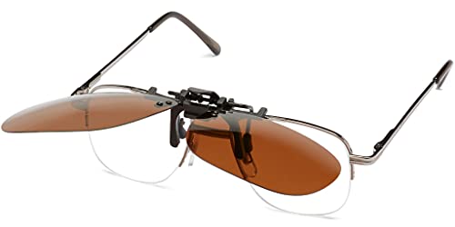 Fisherman Eyewear 8Fco Clip On Original Black Square Frame Polarized Sunglasses (Brown Lens) #TOP3
