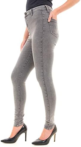 M17 Jeans Skinny Donna Vita Alta Elasticizzati - Pantaloni In Cotone Con Tasche E Chiusura Zip