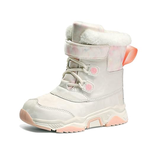 Kids Snow Boots Boys Girls Winter Warm Waterproof Insulated Outdoor Cold Weather Non Slip Fur Lined Shoes