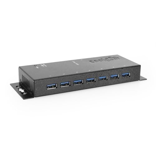 Coolgear 7-Port USB 3.0 Industrial Metal Hub with Surge Protection, 36watt AC Adapter Included