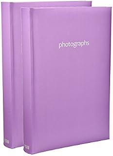 ARPAN 2 x Photo Album Memo Slip in Case Photo Album For 300 x 4 x 6 Inch/ 10x15 cm Photos (Purple)
