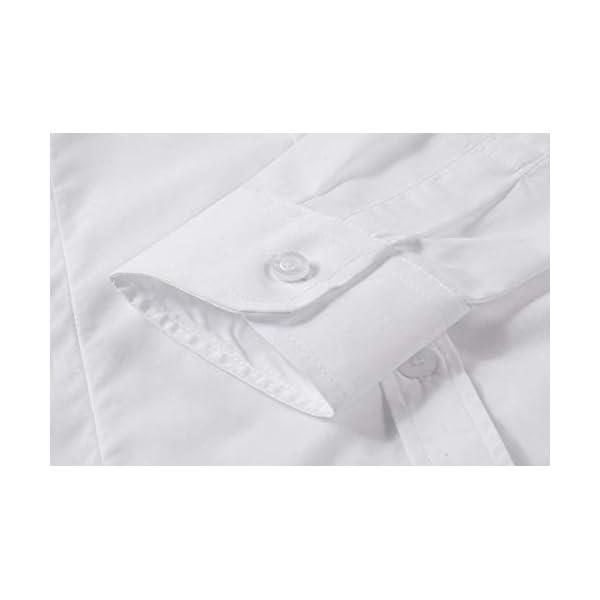 Women's Formal Work Wear White Simple Shirt (225 White, S)
