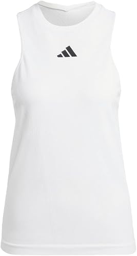 adidas Women's Tennis London Seamless Y-Tank, White, Small