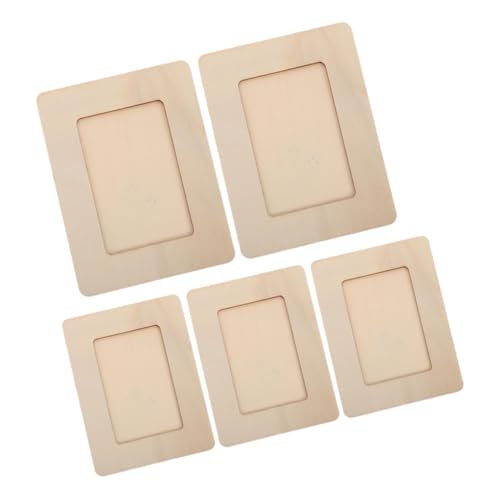Generico 5 Pezzi Cornice Legno Naturale per Fai Da Kit Vuote per Esposizione Foto e Progetti Creativi Materiale Resistente e Design Versatile per Decorare Casa