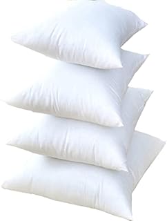 Iyan Soft Furnishing Luxury 18" x 18" - 4 Packs - Cushion Pads with Bounce Back Polyester Sham Square Hollow Fibre Standard/White  MADE IN UK